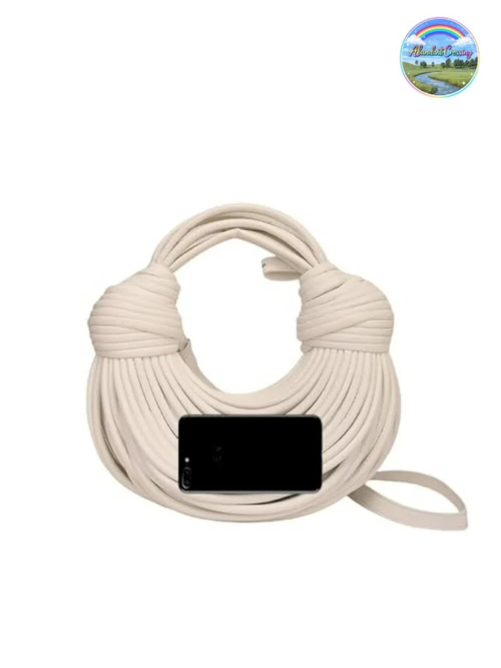Hand-Woven Bread Satchel Women's Clutch Top Handle Shoulder Crossbody PU Vegan